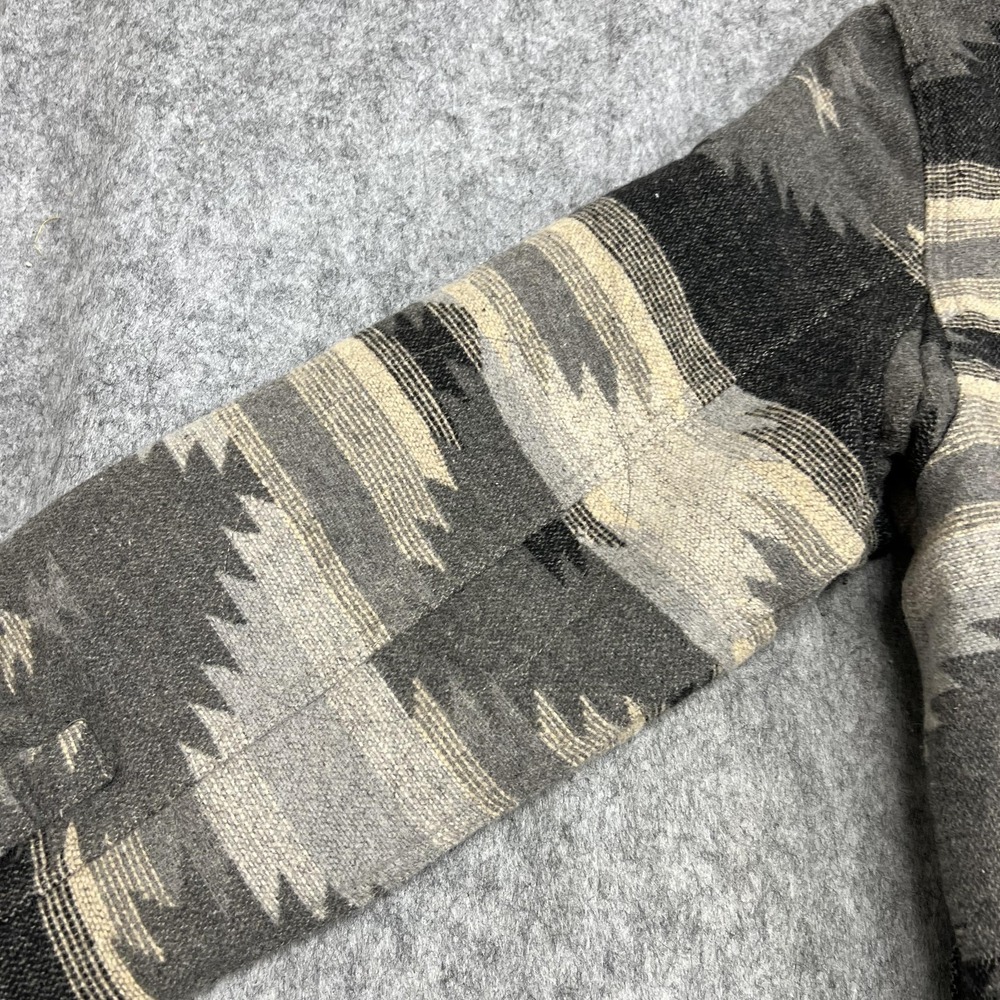 JACHS New York Jacket Mens XL Gray Sherpa Lined Southwestern Flannel Shacket - Picture 14 of 15
